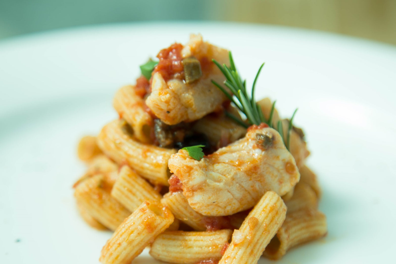 ZenPasta Rigataki più fibre con guancioli di spigola al rosmarino